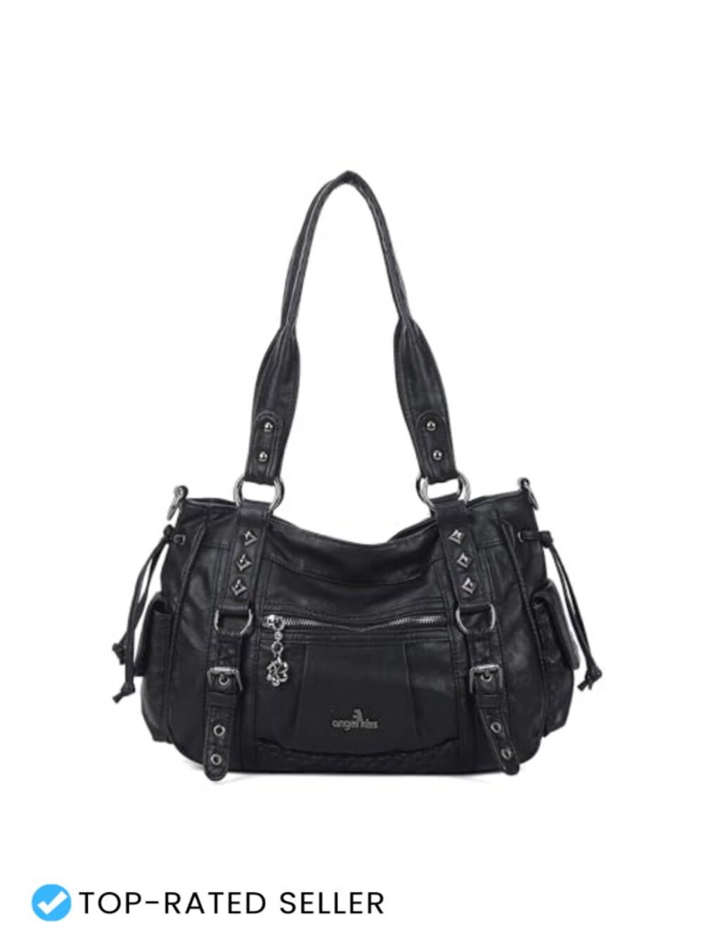 Multi Pocket Hobo Handbag Vegan Leather Satchel Tote Shoulder Bag